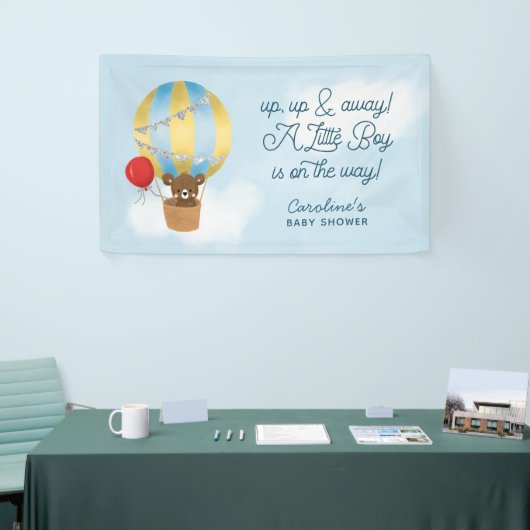 Heißluftballon Blue Up and Away Babydusche Banner (Messeveranstaltung)