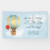 Heißluftballon Blue Up and Away Babydusche Banner (Horizontal)