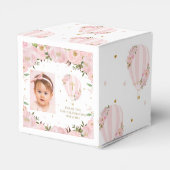 Heißluftballon Blush Pink Foto Vielen Dank Geschenkschachtel (Rückseite)
