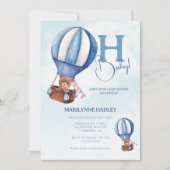 Heißluftballon Boho Blue Baby Dusche Einladung (Vorderseite)
