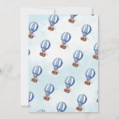 Heißluftballon Boho Blue Baby Dusche Einladung (Rückseite)
