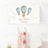 Heißluftballon Boho Happy Birthday Banner (Insitu)