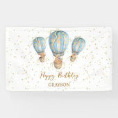 Heißluftballon Boho Happy Birthday Banner (Horizontal)