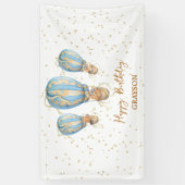 Heißluftballon Boho Happy Birthday Banner (Vertikal)