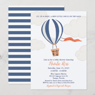 Heißluftballon Boy Baby Dusche Einladung
