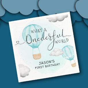 Heißluftballon Boys zum ersten Geburtstag Serviette