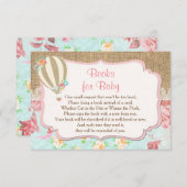 Heißluftballon Bücher für Kinder bringen Bucheinsa Begleitkarte (Vorne/Hinten)