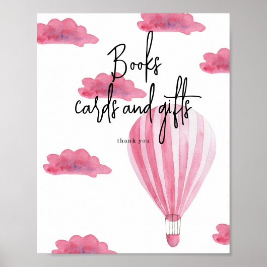 Heißluftballon - Bücherkarten und -geschenke Poster (Vorne)