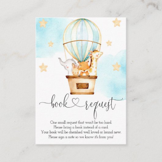 Heißluftballon - Buchungsanfrage nach oben und unt Begleitkarte (Vorderseite)
