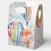 Heißluftballon bunt Boys Geburtstag Wasserfarbe Geschenkschachtel (Geöffnet)