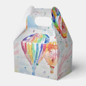Heißluftballon bunt Boys Geburtstag Wasserfarbe Geschenkschachtel (Rückseite)
