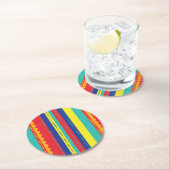 Heißluftballon Bunte Geburtstagsparty Runder Pappuntersetzer (Vor Ort)