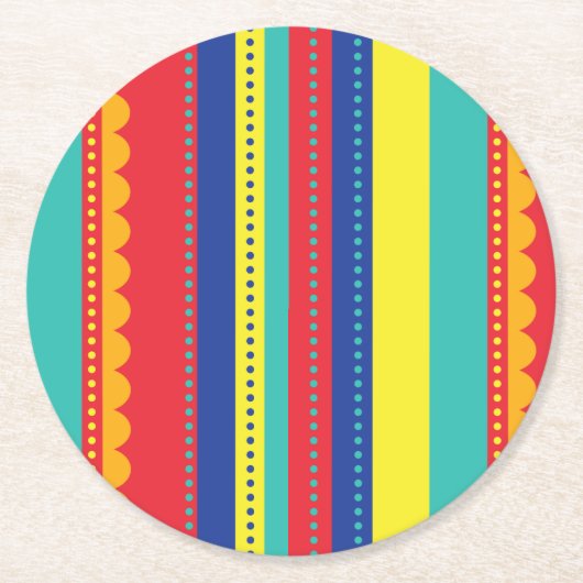 Heißluftballon Bunte Geburtstagsparty Runder Pappuntersetzer (Vorderseite)