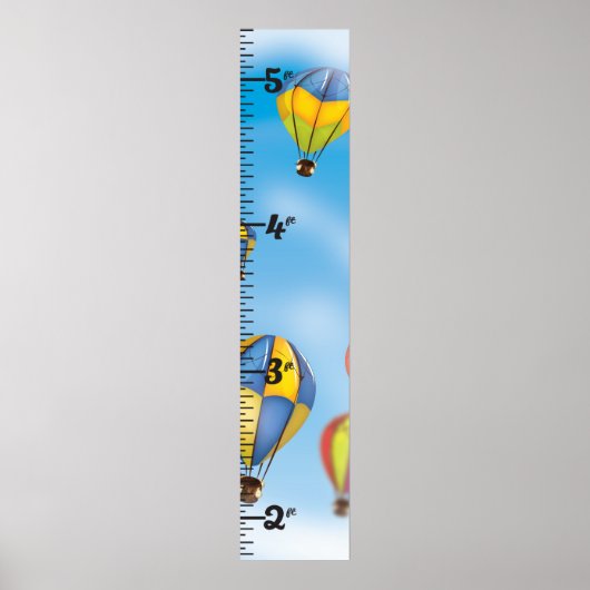 Heißluftballon Clear Growth Chart Poster (Vorne)