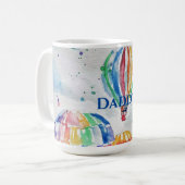 Heißluftballon Daddy bunt Wasserfarbe Tasse (Vorderseite Links)