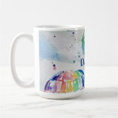 Heißluftballon Daddy bunt Wasserfarbe Tasse (Links)
