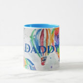 Heißluftballon Daddy bunt Wasserfarbe Tasse (Zentrum)