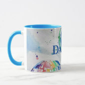Heißluftballon Daddy bunt Wasserfarbe Tasse (Links)