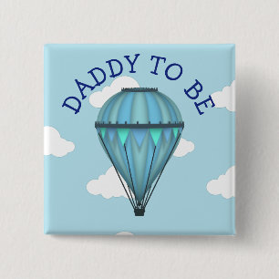 Heißluftballon Daddy To Be Baby Shower Button
