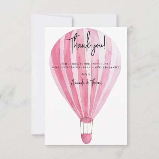 Heißluftballon Danke Babydusche (Vorderseite)