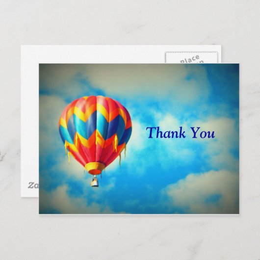 Heißluftballon Danke Karte (Vorne/Hinten)
