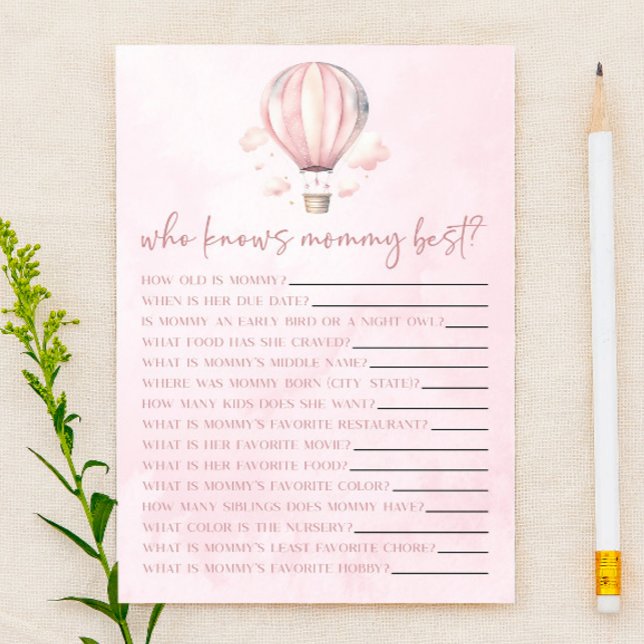 Heißluftballon, der Mommy Baby Shower Game kennt (Von Creator hochgeladen)
