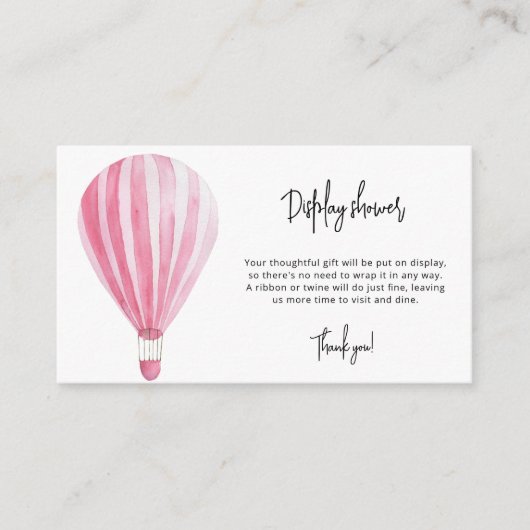 Heißluftballon - Display Dusche Begleitkarte (Vorderseite)