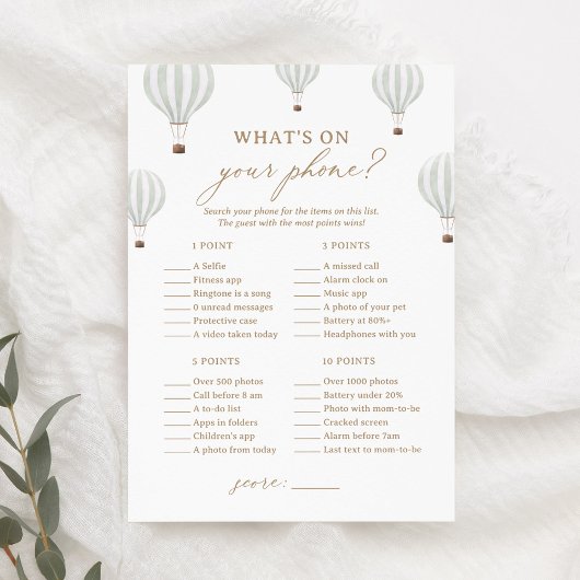 Heißluftballon-Dusche Was ist auf deinem Handyspie Einladung