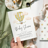 Heißluftballon Einfache Babydusche Einladung