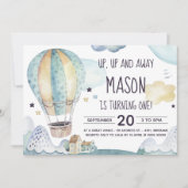 Heißluftballon Einladung zum Geburtstag (Vorderseite)