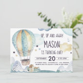 Heißluftballon Einladung zum Geburtstag (Stehend Vorderseite)