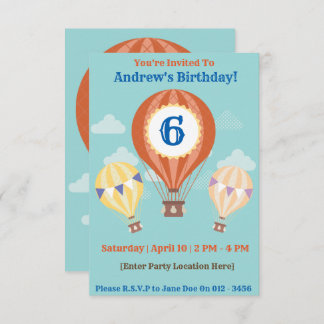 Heißluftballon Einladung zum Geburtstag