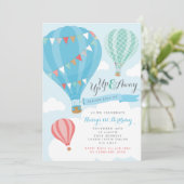 Heißluftballon Einladung zum Geburtstag (Stehend Vorderseite)