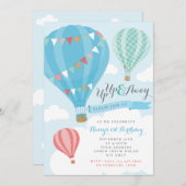 Heißluftballon Einladung zum Geburtstag (Vorne/Hinten)