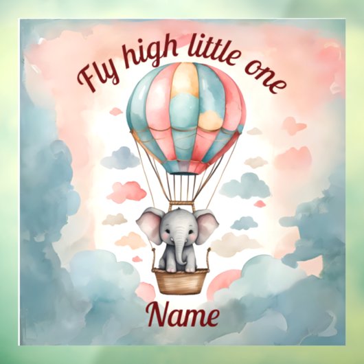 Heißluftballon Elephant Fensteraufkleber (Blatt 3)