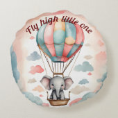 Heißluftballon Elephant Rundes Kissen (Rückseite)