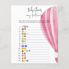 Heißluftballon - Emoji Bilderspiel Babydusche