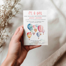 Heißluftballon Es ist eine Girl-Babydusche