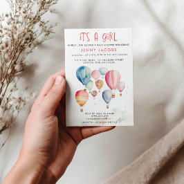 Heißluftballon Es ist eine Girl-Babydusche Einladung