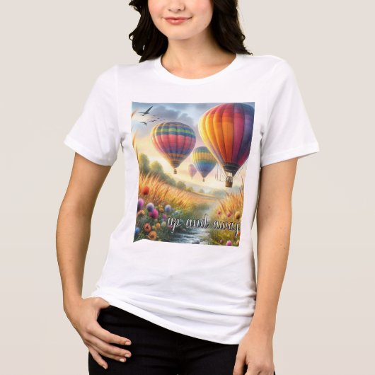 Heißluftballon Farbiger T - Shirt (Vorderseite)