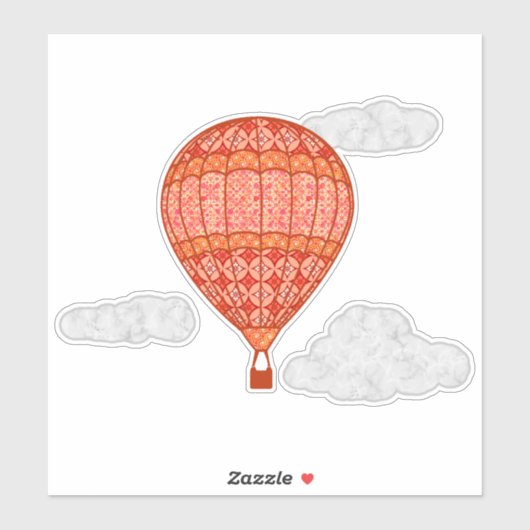 Heißluftballon, Farbtöne von Coral Orange Aufkleber (Blatt)