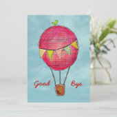 Heißluftballon Farewell Bon Voyage Party einladen Einladung (Stehend Vorderseite)