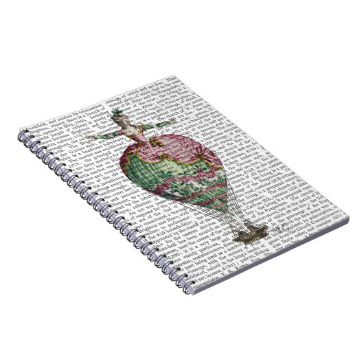 Heißluftballon Frau 2 Notizblock (Rechte Seite)