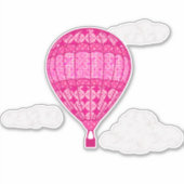 Heißluftballon, Fuchsia Pink Aufkleber (Vorderseite)