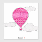 Heißluftballon, Fuchsia Pink Aufkleber (Blatt)