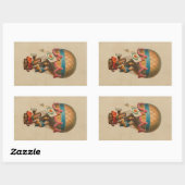 Heißluftballon für das Herz Rechteckiger Aufkleber (Blatt)