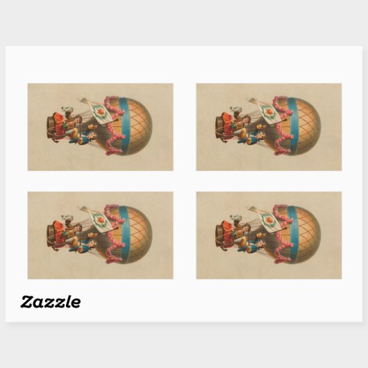 Heißluftballon für das Herz Rechteckiger Aufkleber (Blatt)