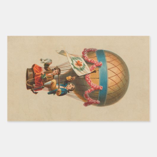 Heißluftballon für das Herz Rechteckiger Aufkleber (Vorderseite)