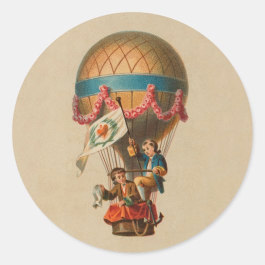 Heißluftballon für das Herz Runder Aufkleber (Vorderseite)