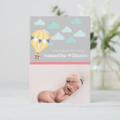 Heißluftballon - Geburtsankündigungskarte (Stehend Vorderseite)